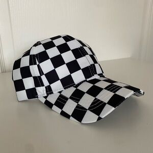 Black & White Checkerboard Baseball Cap